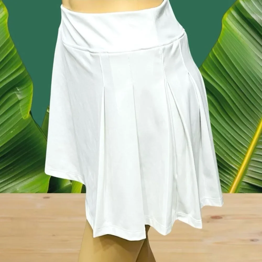 Tommy Bahama Skirt Skort Golf Activewear White Pleated Pull On Inside/Pocket